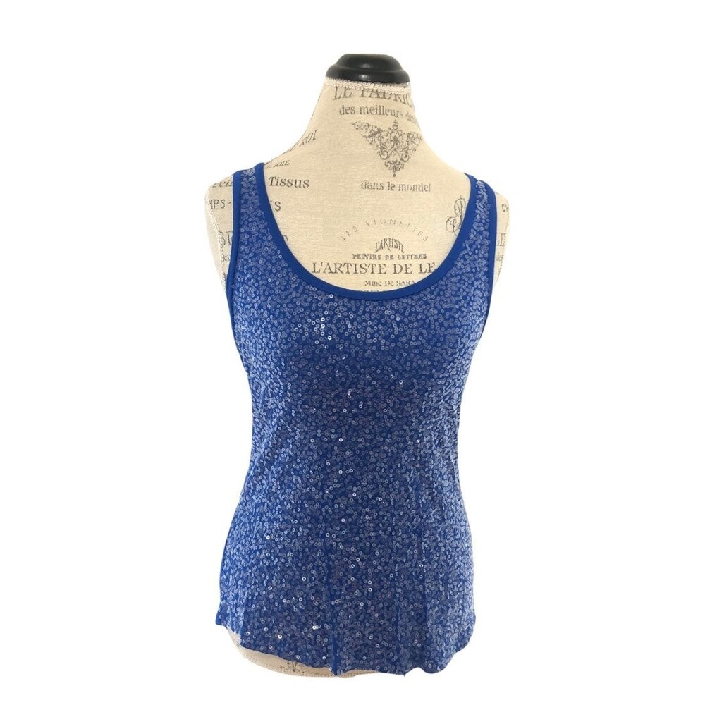 Calvin Klein Blue Sequins Glitter Top